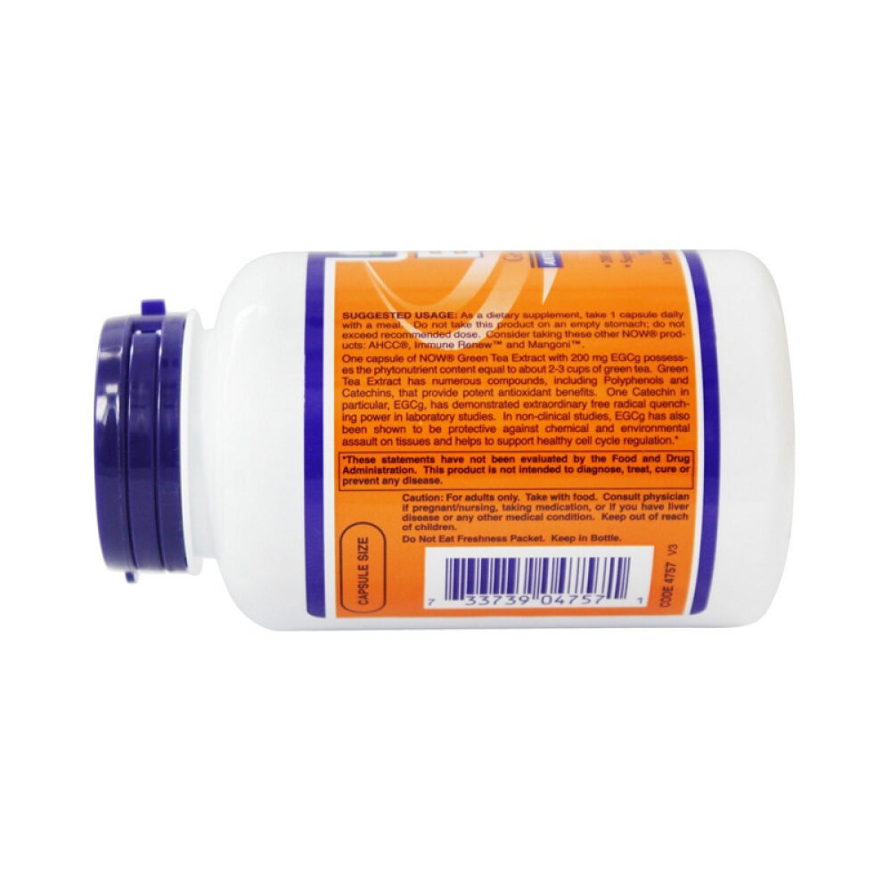【美国正品直邮】NOWFoods诺奥抗氧化延缓衰老绿茶精华素食胶囊未定义180粒