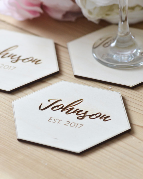 personalizedhexagoncoasters-personalizedgift-weddingfavors