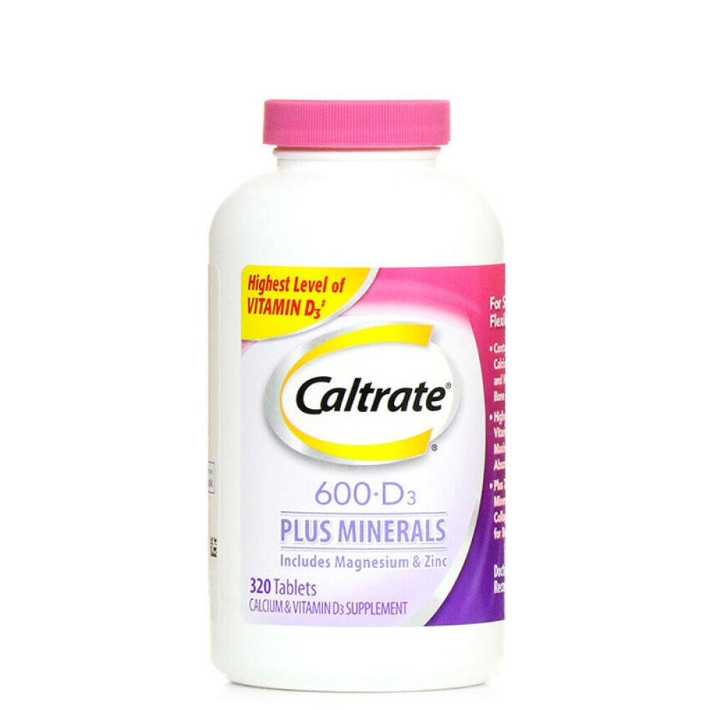 【全球购】美国钙尔奇(Caltrate)钙片维D加强型320粒骨骼健康成年中老年孕妇补钙一瓶