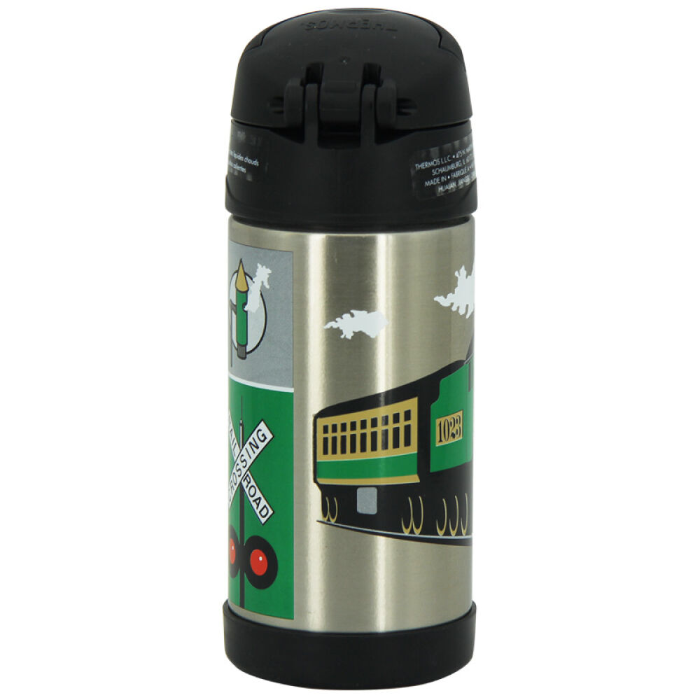 膳魔师thermos儿童保温杯吸管杯宝宝婴儿水壶小学生水杯355ml31-黑色-16火车机车355ml