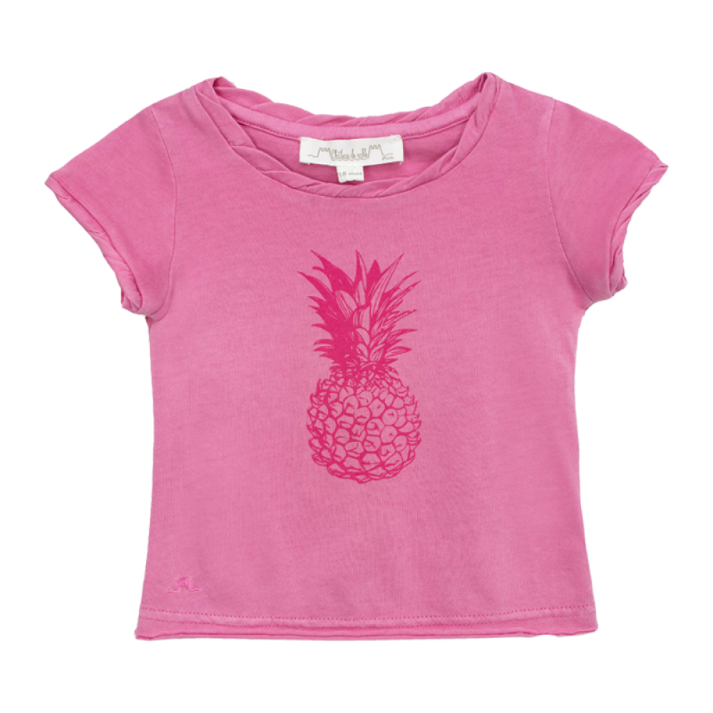 ChateauDeSableLOUISE女童印花T桖衫纯棉夏装#030枚红色03Y