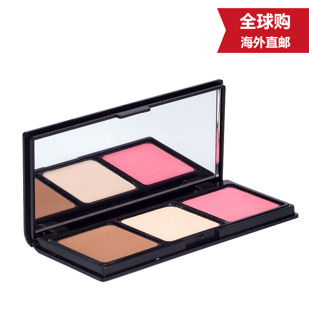 泰国Mistine粉饼底妆3d眉笔系列遮瑕妆保湿轻薄裸妆3三色修容粉1#高光阴影粉色