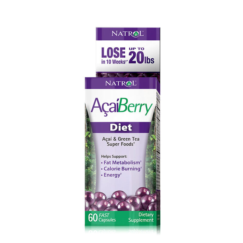 NatrolAcai巴西莓减肥胶囊藤黄果快速瘦身减肚腩燃脂肪美容养颜组合装美体塑身巴西莓60粒