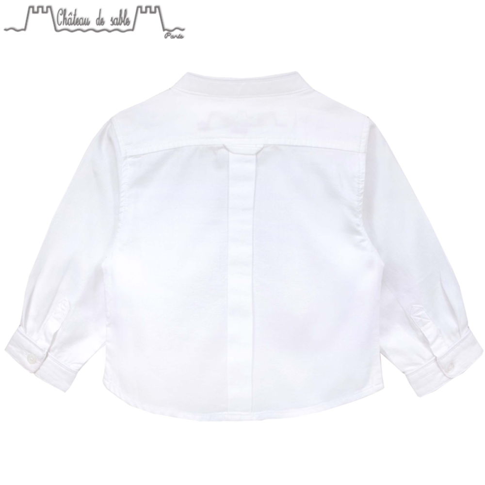 ChateauDeSableLOUIS男童长袖提花衬衫春秋上衣#010白色12M