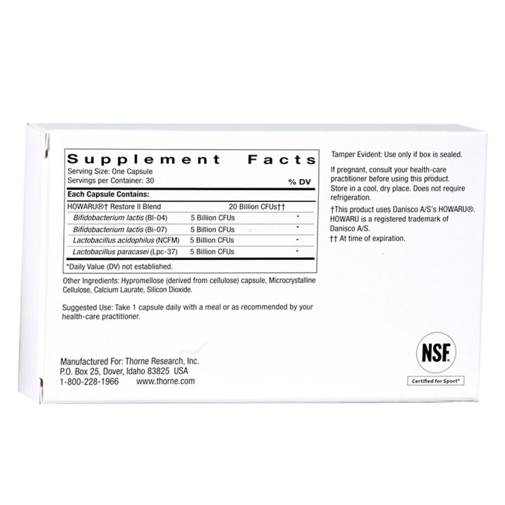 索恩Thorne旅行肠道益生菌肠胃养护旅行出差必备200亿活菌