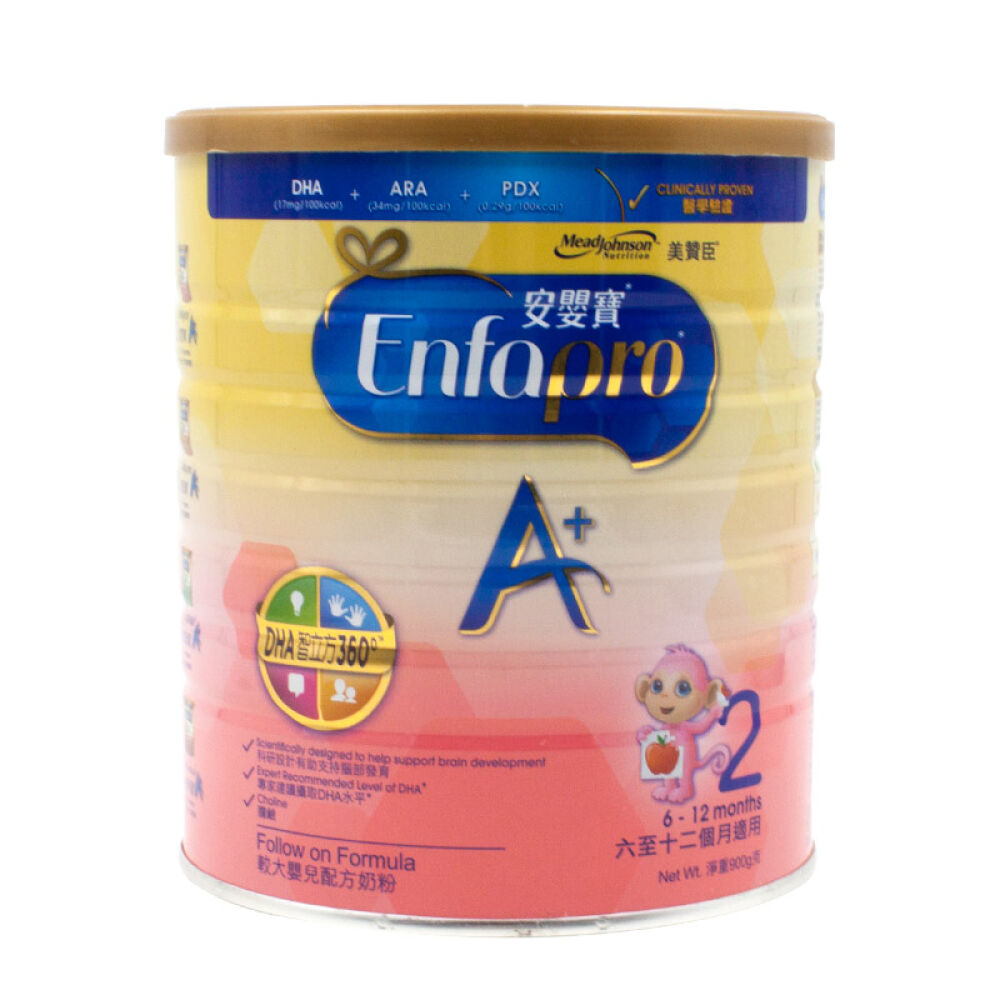 【全球购】港版美赞臣奶粉安婴宝A＋2段/二段婴幼儿奶粉900g（6-12个月）1罐装