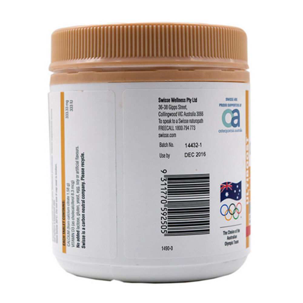 全球购澳大利亚swisse钙片维生素d150粒强壮骨骼促进钙吸收3瓶