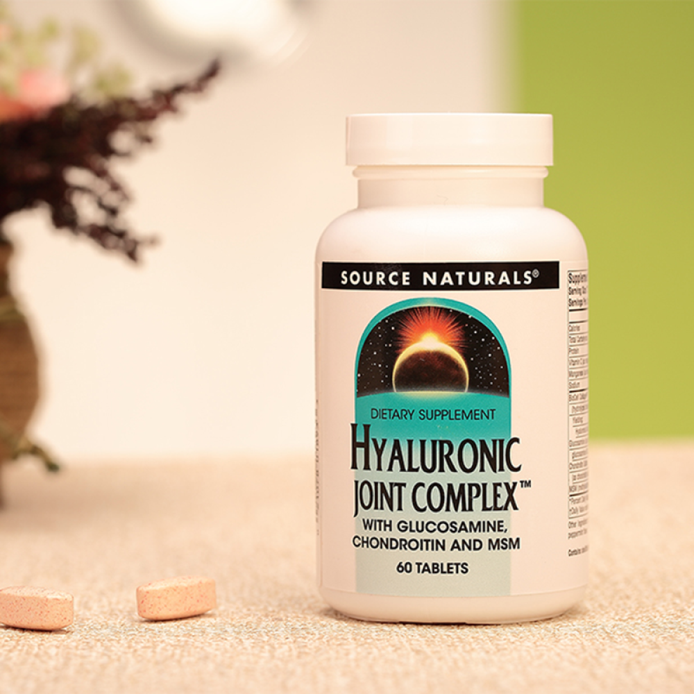 美国原装SourceNaturals玻尿酸复方关节灵60粒修复关节