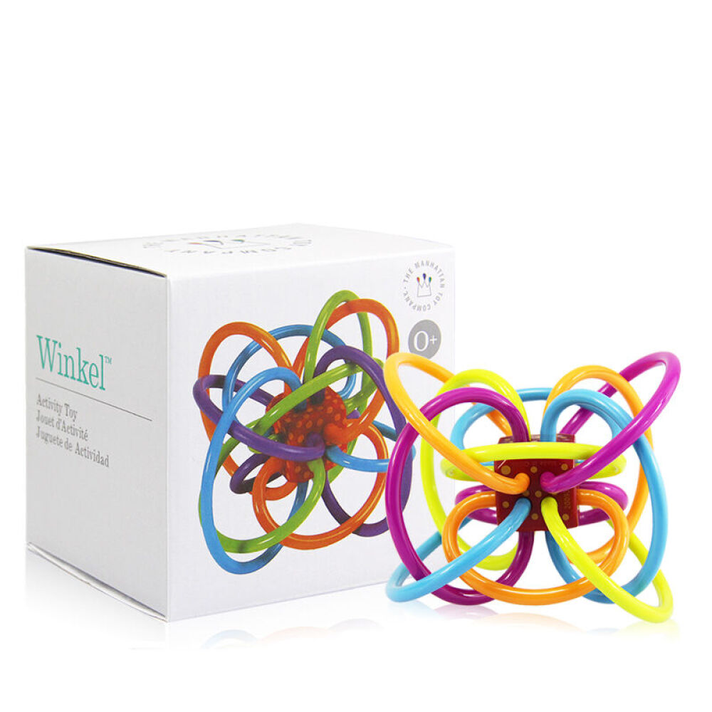 【全球购】美国直邮曼哈顿球宝宝牙胶手抓球玩具婴儿玩具球儿童玩具0-36个月环形牙胶-普通款带盒