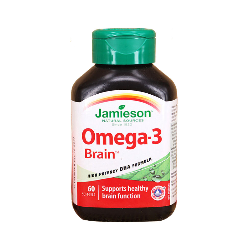 【全球购】加拿大直邮健美生Jamieson鱼油Omega-3高含量DHA配方60粒