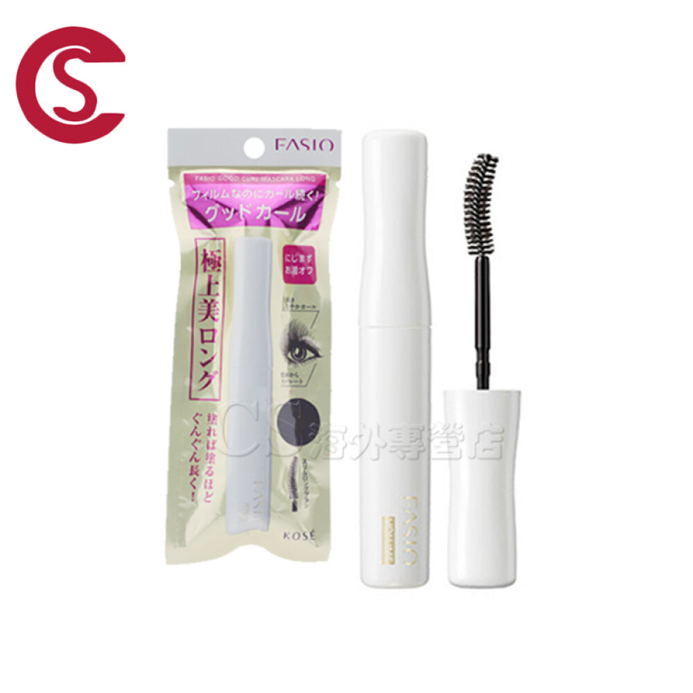 日本Kose高丝Fasio睫毛膏防水防汗卷翘纤长黑色温水可卸型7G白壳卷翘浓密BK001黑色