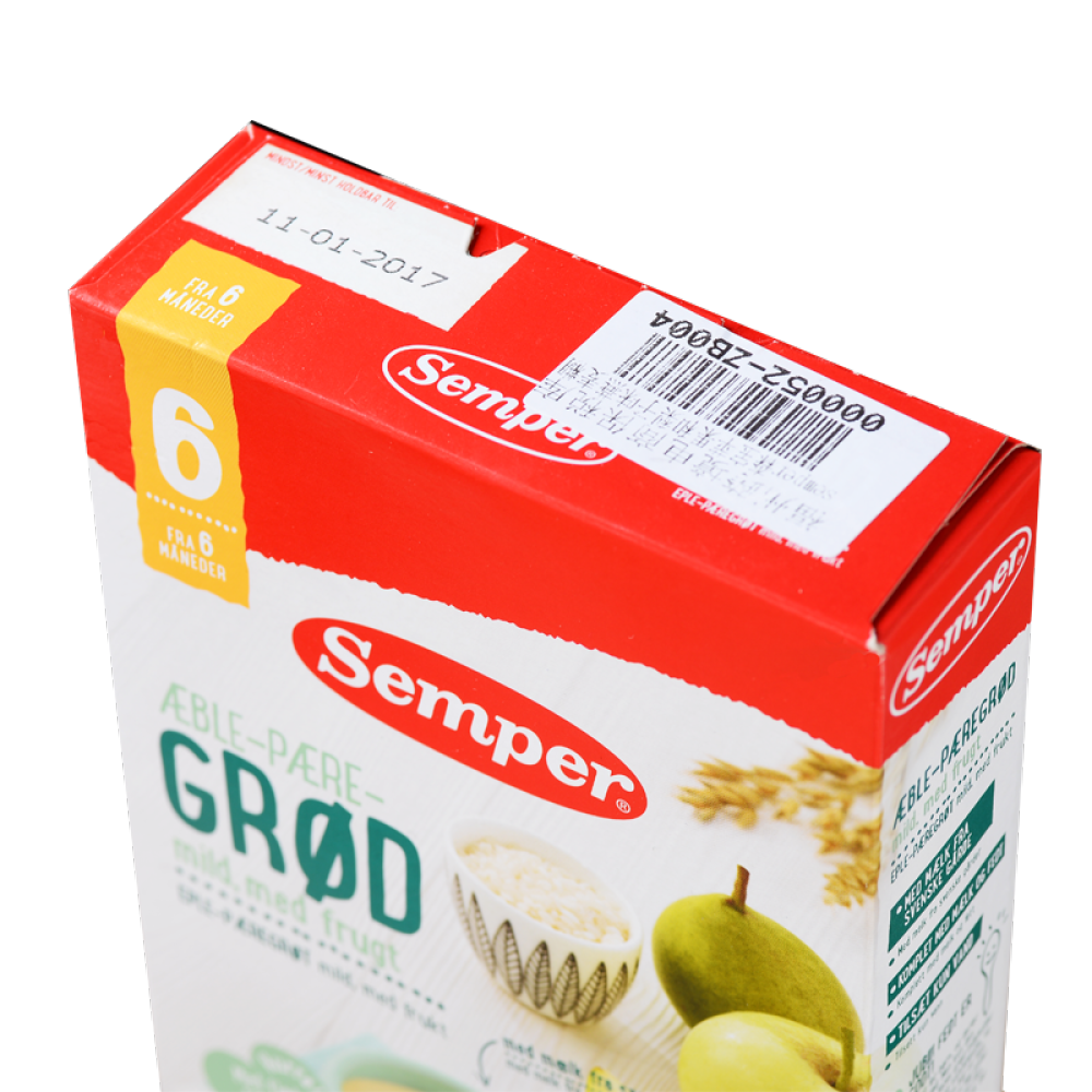 丹麦原装进口【森宝Semper】婴幼儿谷物稀粥米糊营养辅食燕麦糊(苹果和梨子)6个月