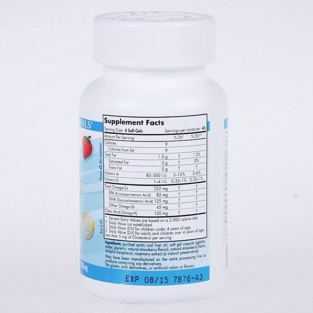 美国进口挪威小鱼NordicNaturals儿童DHA宝宝鱼油180粒1瓶装(3岁+草莓味)