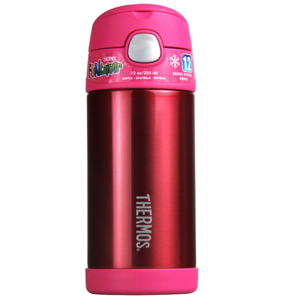 膳魔师thermos儿童保温杯吸管杯宝宝婴儿水壶小学生水杯355ml1.纯粉色-----------355ml