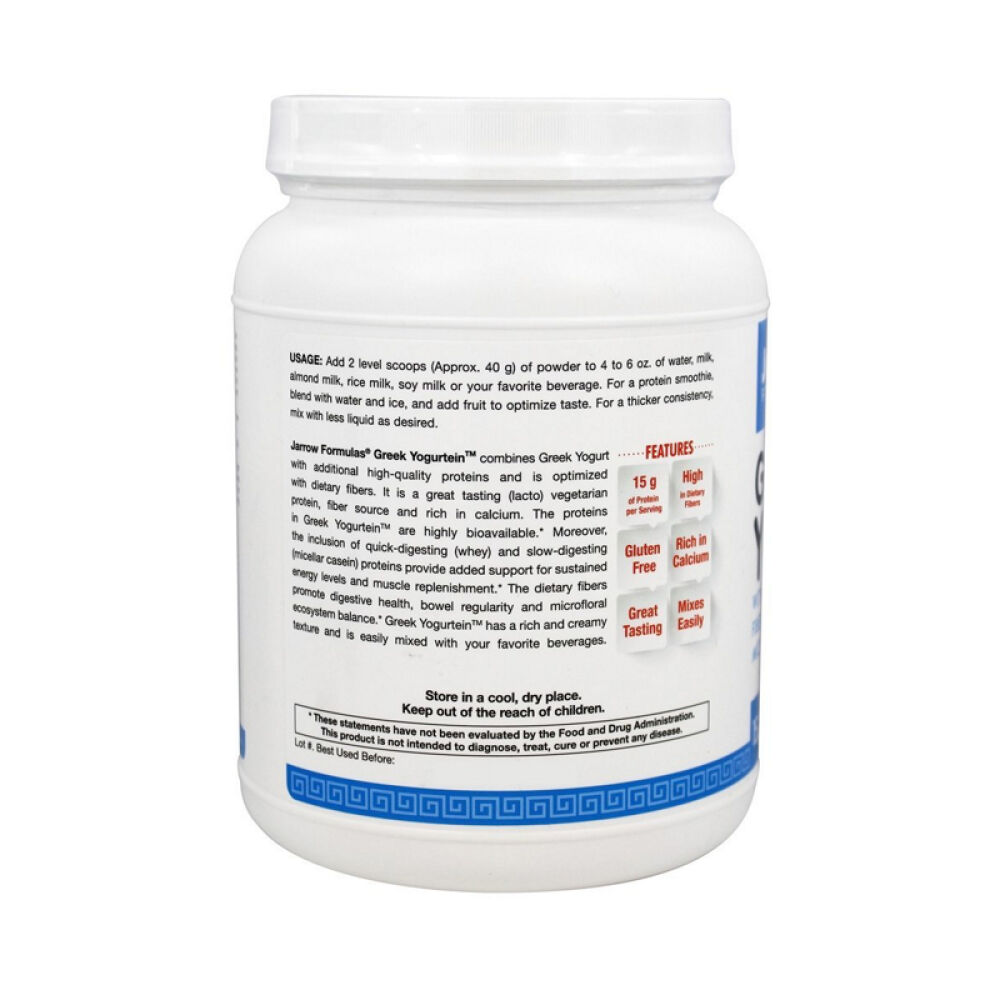 【美国正品直邮】JarrowFormulas富含纤维和蛋白质法国香草味希腊酸奶粉447克未定义15.80oz.