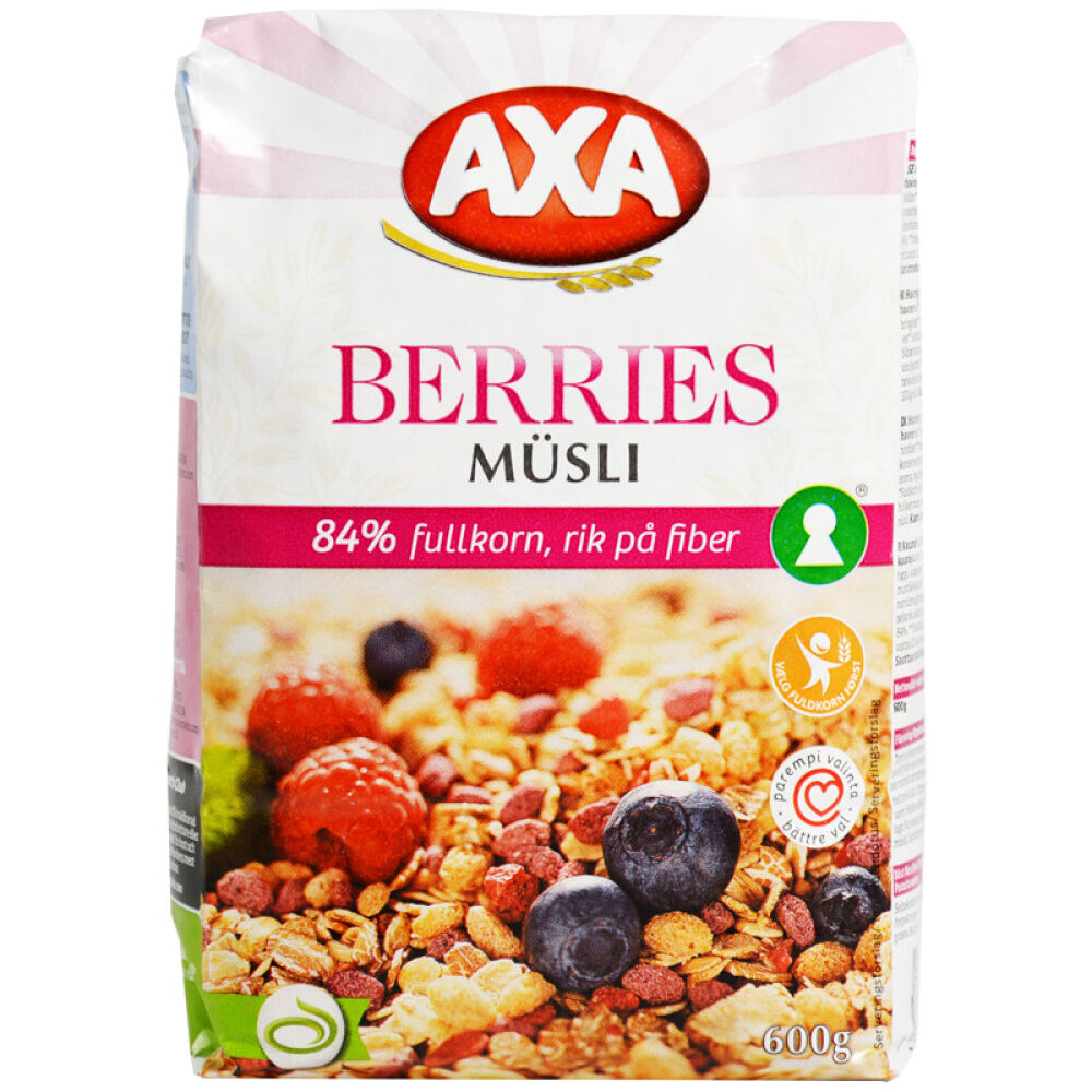 丹麦原装直邮【瑞典AXA】燕麦水果坚果营养即食麦片早餐AXA什锦浆果早餐600克直邮