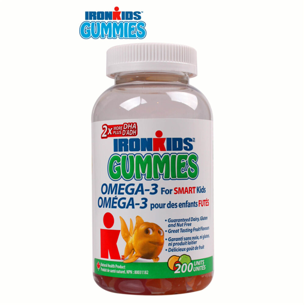 【全球购】【加拿大直邮】Ironkids小铁人儿童鱼油DHAOmega3果胶软糖