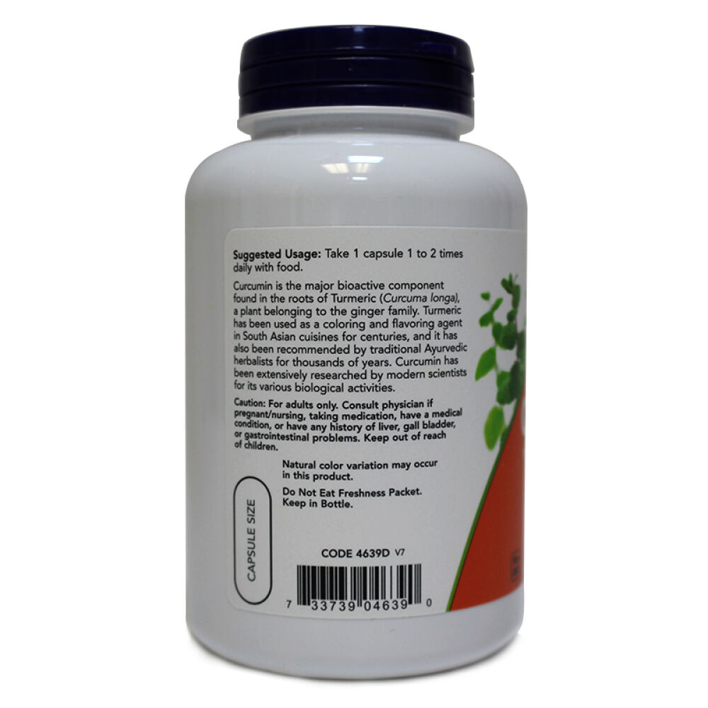 美国原装进口nowfoods诺奥姜黄素胶囊降血压保肝利胆120片1瓶