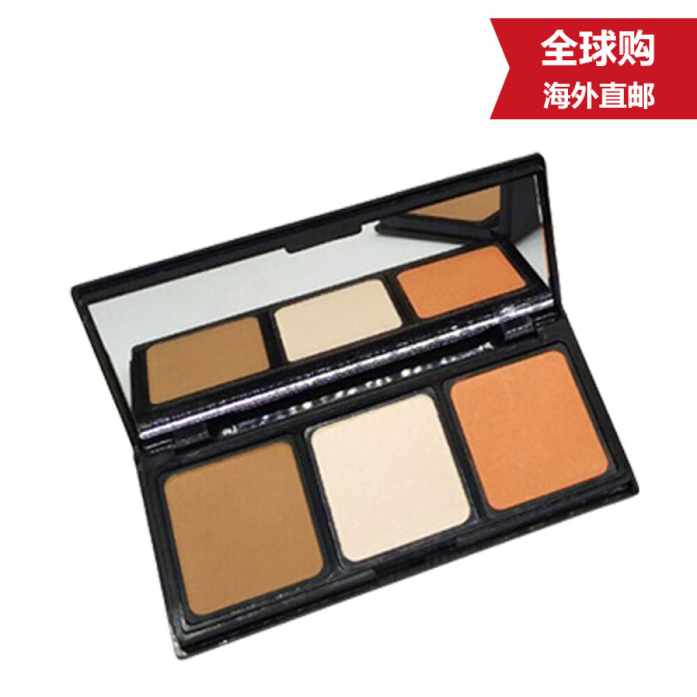 泰国Mistine粉饼底妆3d眉笔系列遮瑕妆保湿轻薄裸妆三色修容粉2#高光阴影橙色