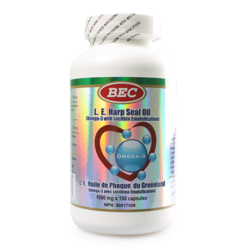 【全球购】BEC加拿大海豹油软胶囊调节三高提高免疫海豹油高浓缩1000mg*100粒