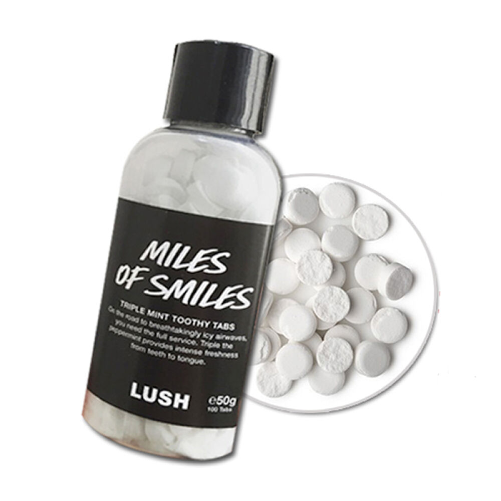 包邮LUSH露诗牙齿清洁固体牙膏颗粒50gmilesofsmiles微笑牙膏粒