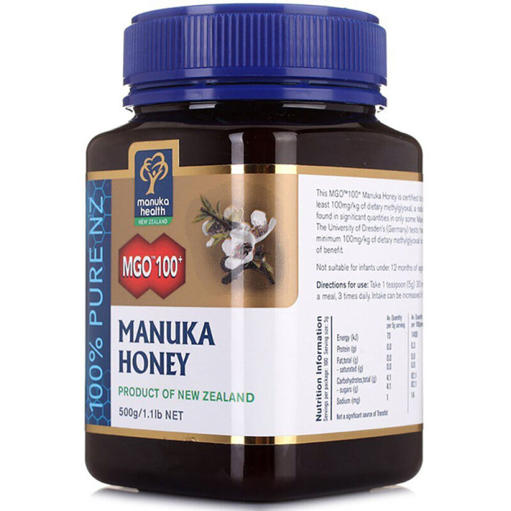 【全球购】Manuka-Health蜜纽康新西兰进口蜂蜜MGO100+麦卢卡蜂蜜500g