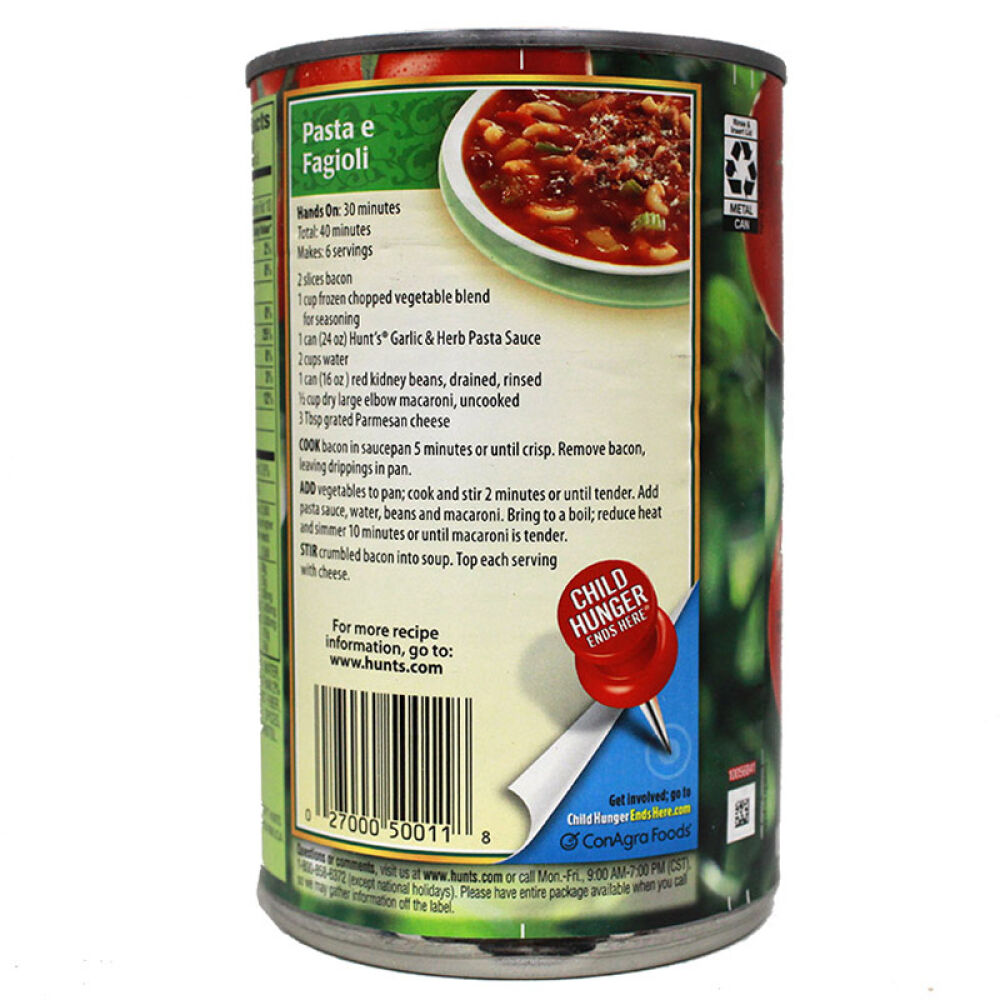 自营美国进口汉斯HUNT'S蒜蓉味意面酱680g