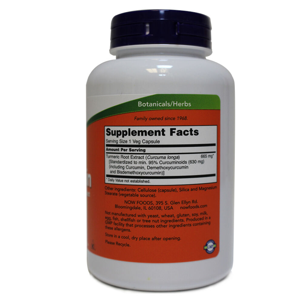 美国原装进口nowfoods诺奥姜黄素胶囊降血压保肝利胆120片1瓶