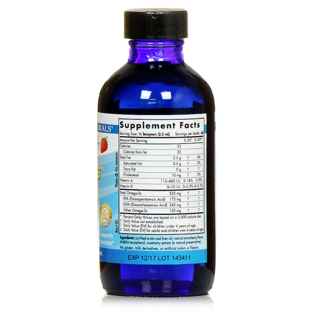 美国原装挪威小鱼NordicNaturals初生婴幼儿鳕鱼油鱼油DHA挪威中鱼119ml