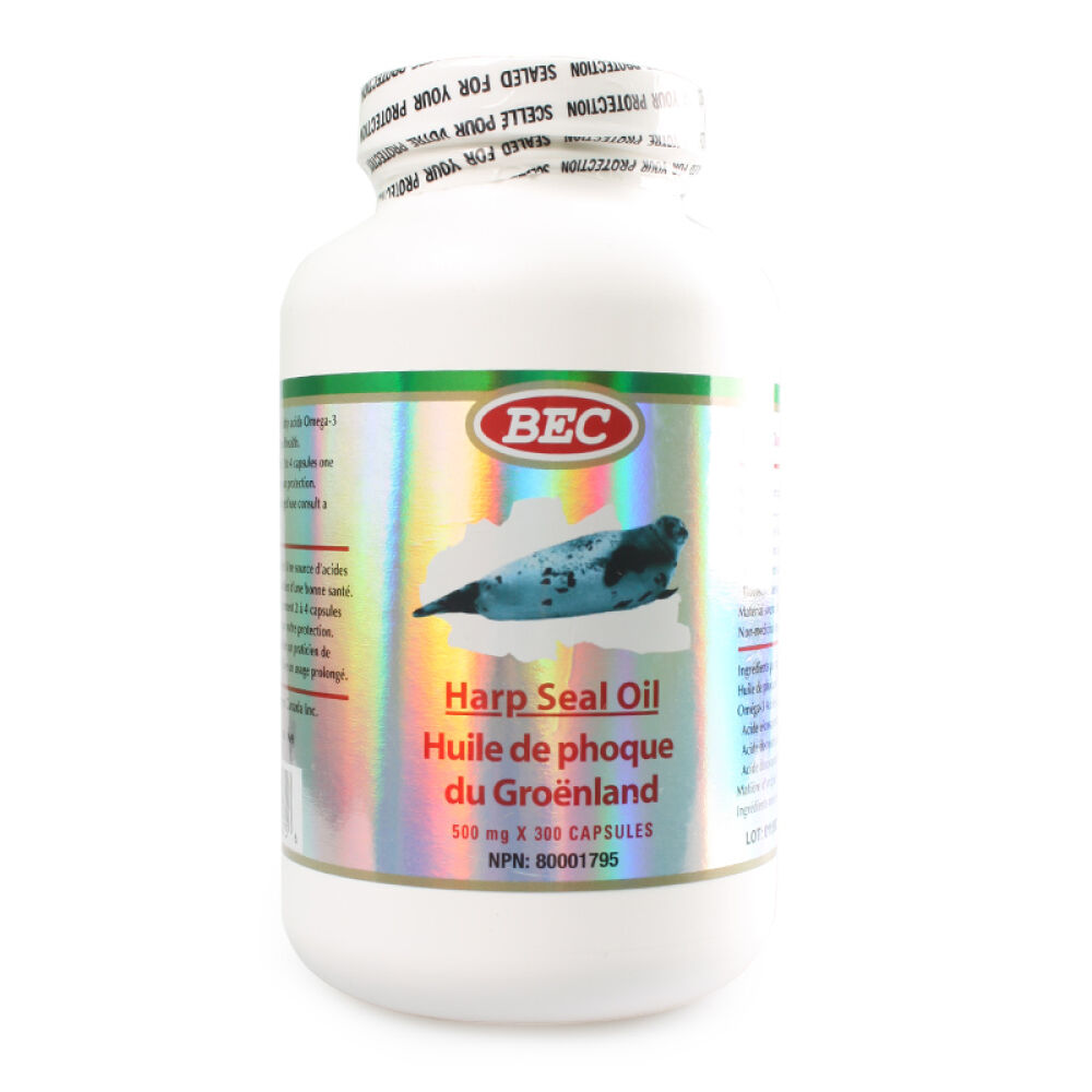【全球购】BEC加拿大海豹油软胶囊调节三高提高免疫海豹油500mg*300粒