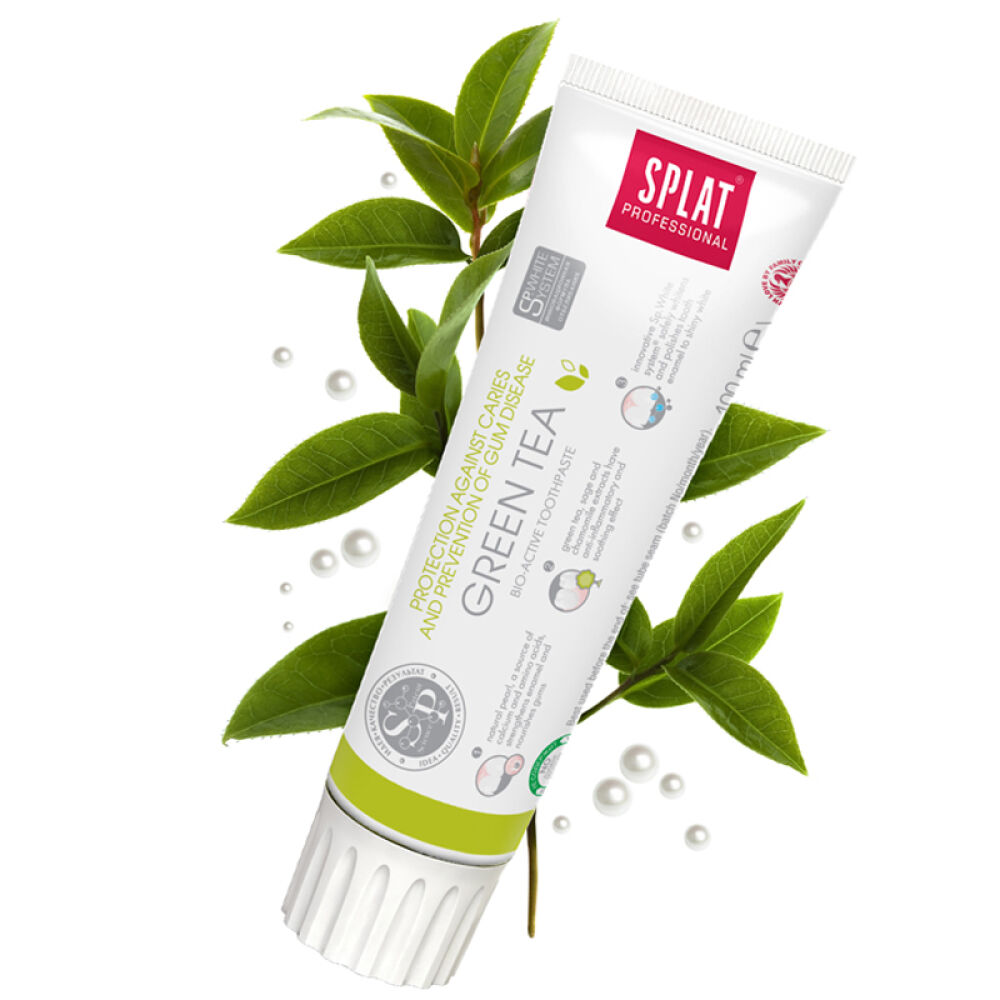 自营俄罗斯斯普雷特(SPLAT)绿茶健齿中草药牙膏固齿护龈100g