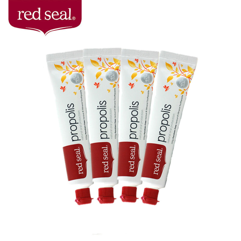【全球购】新西兰RedSeal红印蜂胶牙膏100g*4开盖无封膜