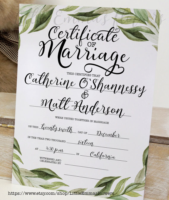 weddingcertificateprintcalligraphywalldecorweddinggiftmarriage
