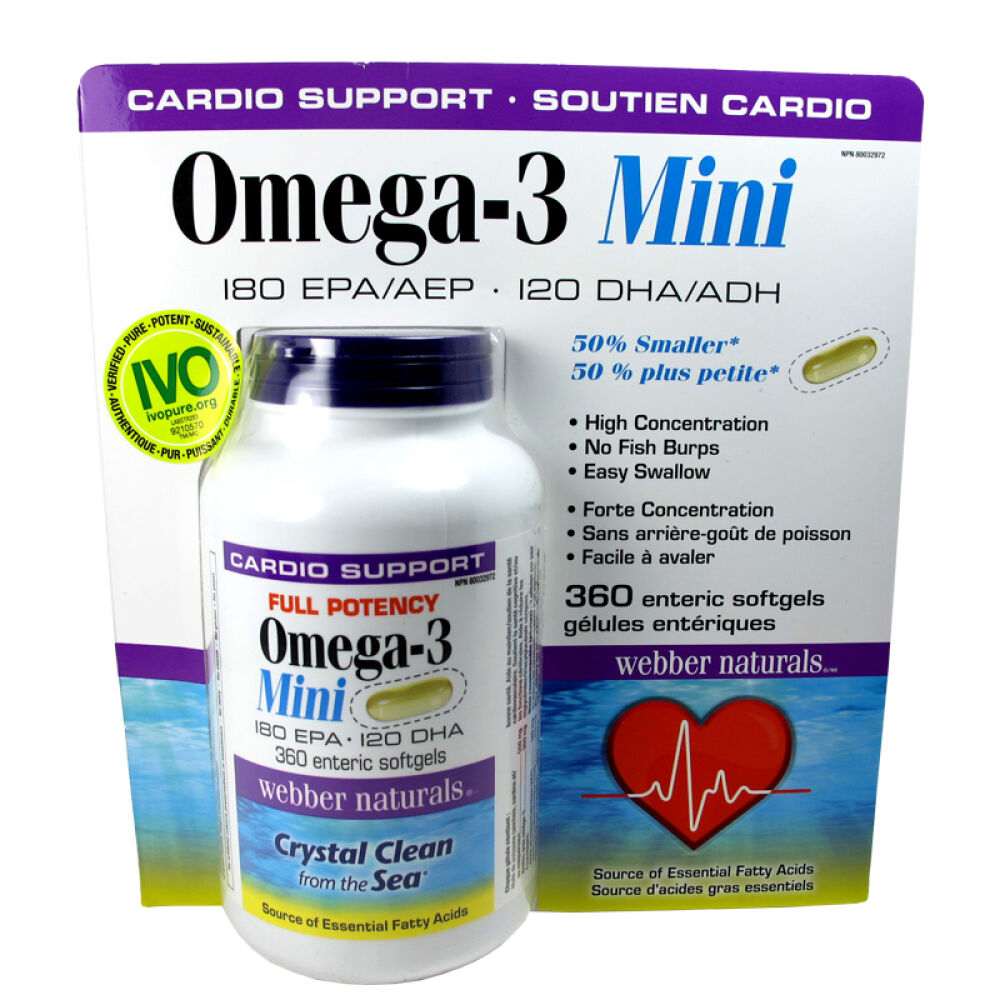 【全球购】加拿大直邮伟博webbernaturalsomega3深海鱼油迷你型360粒