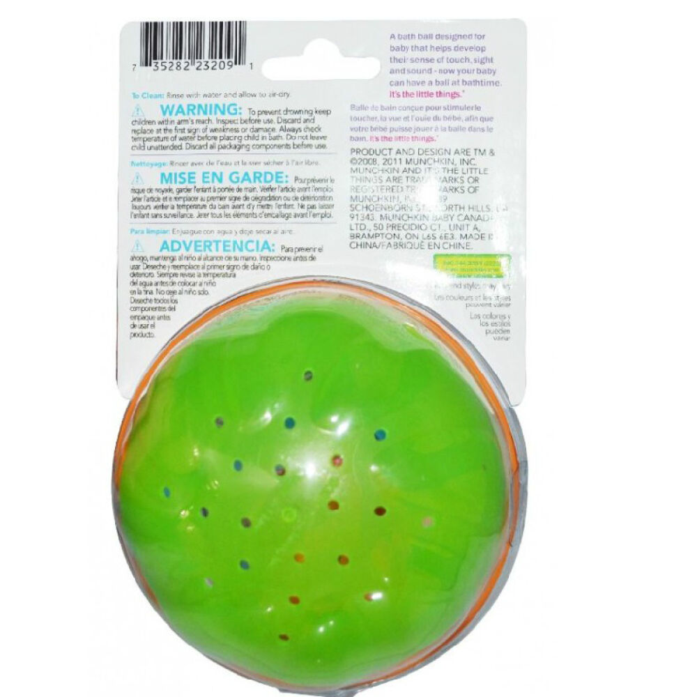 美国Munchkin麦肯齐摇铃洗澡球蓝+绿