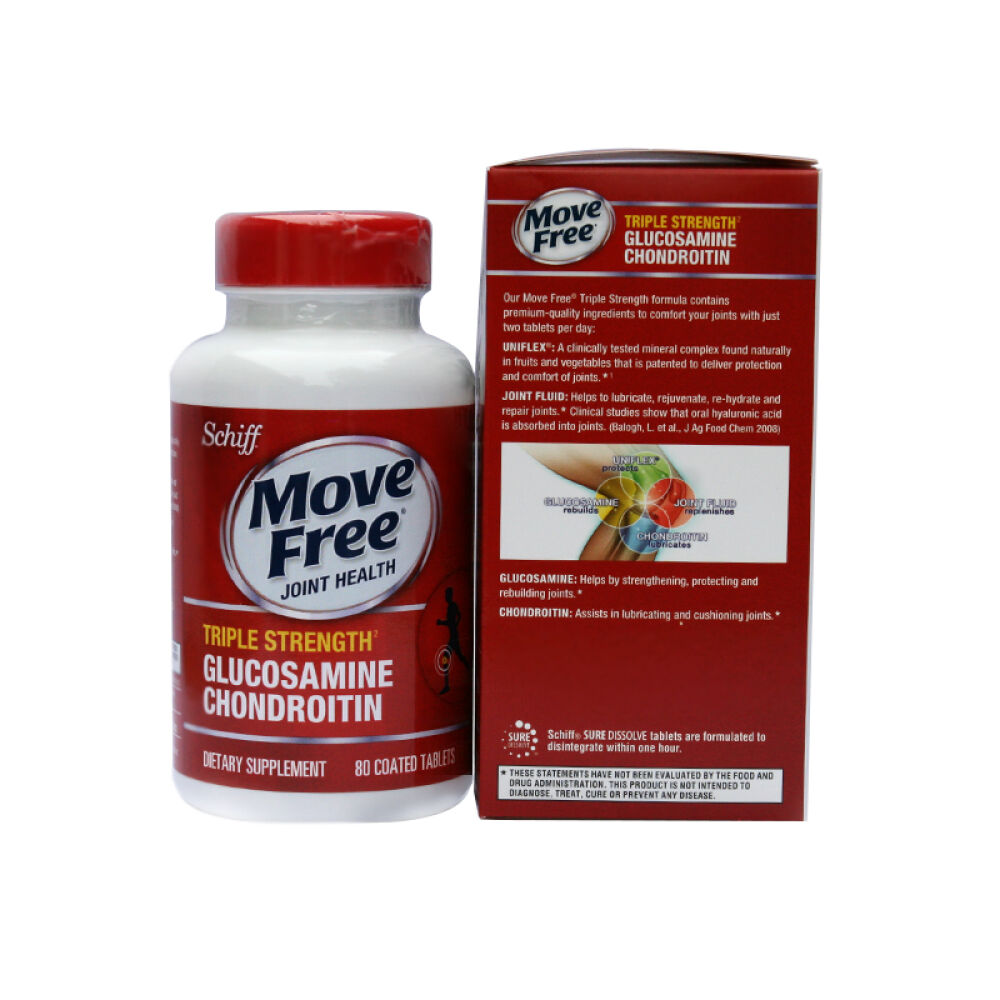 【全球购】美国直邮SchiffMoveFree维骨力氨基葡萄糖维骨力氨糖80粒
