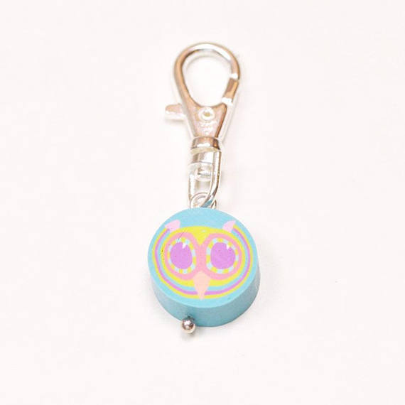 Keychainowl,polymerclay,Fimo,individual,handmade,turquoise,colorful,colourful,funnyclaytissimo