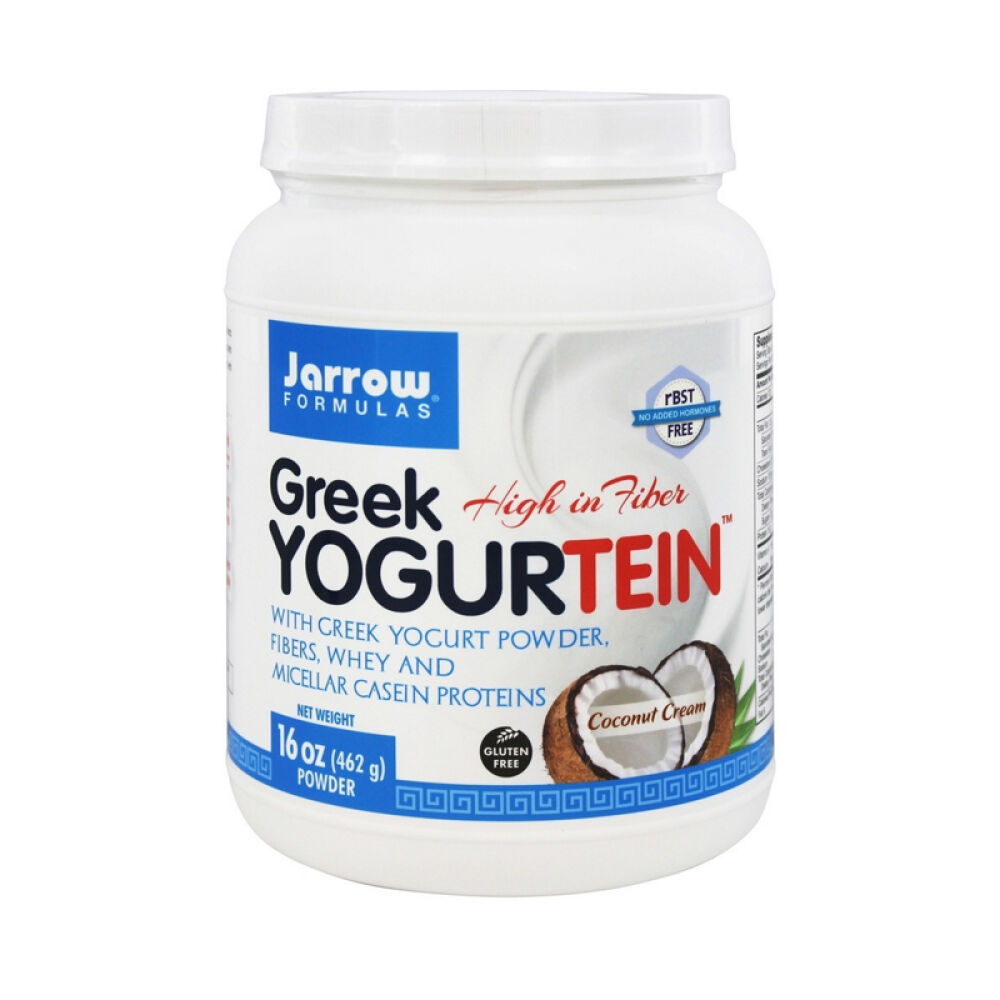 【美国正品直邮】JarrowFormulas富含蛋白质纤维和椰奶口味钙希腊酸奶粉454g未定义16盎司