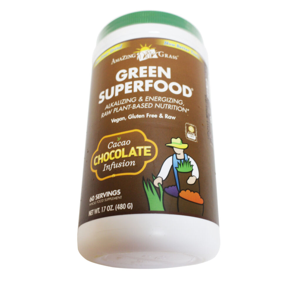 AmazingGrass天然有机小麦草粉大麦若叶480g巧克力味美国直邮5瓶