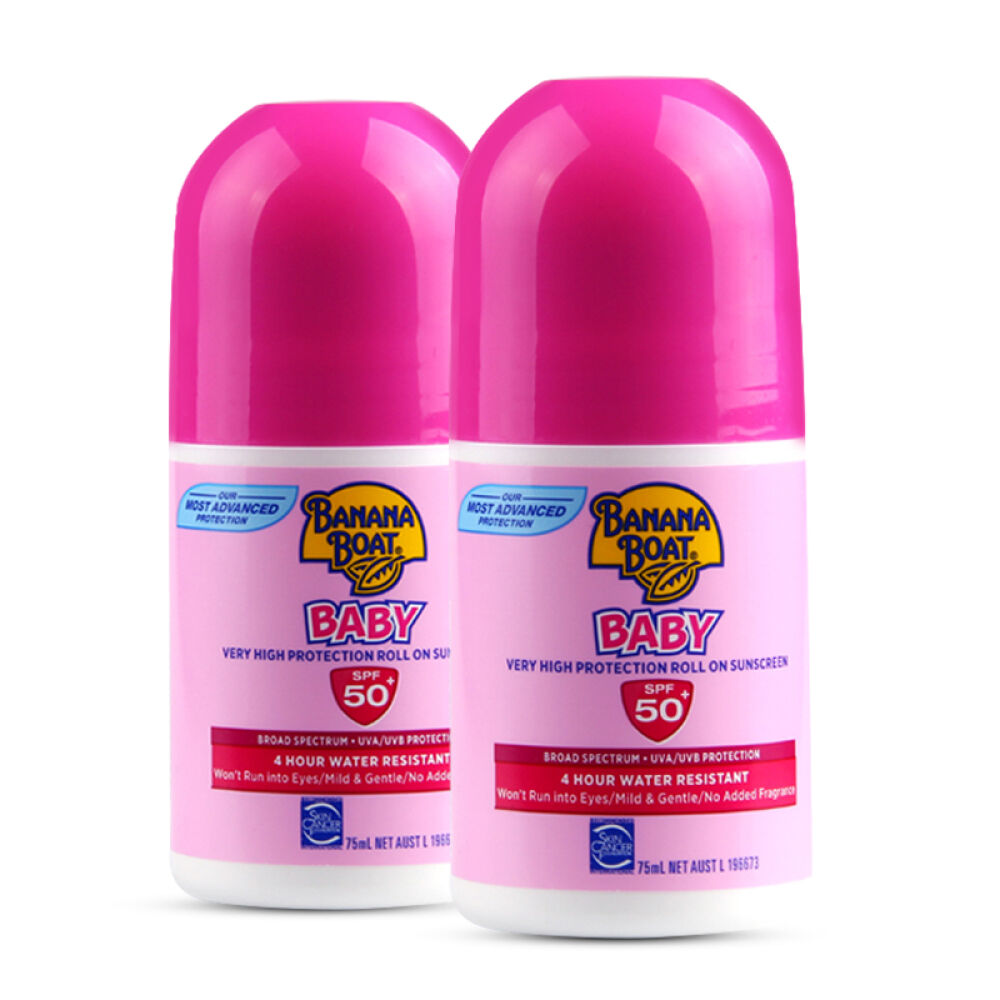 BananaBoatKids香蕉船滚珠防晒乳SPF50宝宝儿童孕妇婴儿防晒霜2支粉色
