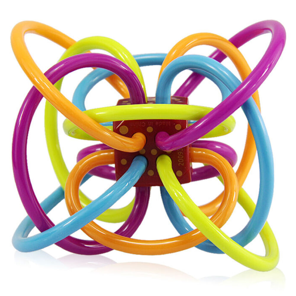 美国原装进口曼哈顿(ManhattanToy)磨牙球彩色磨牙牙胶咬胶手抓球不含BPA1个