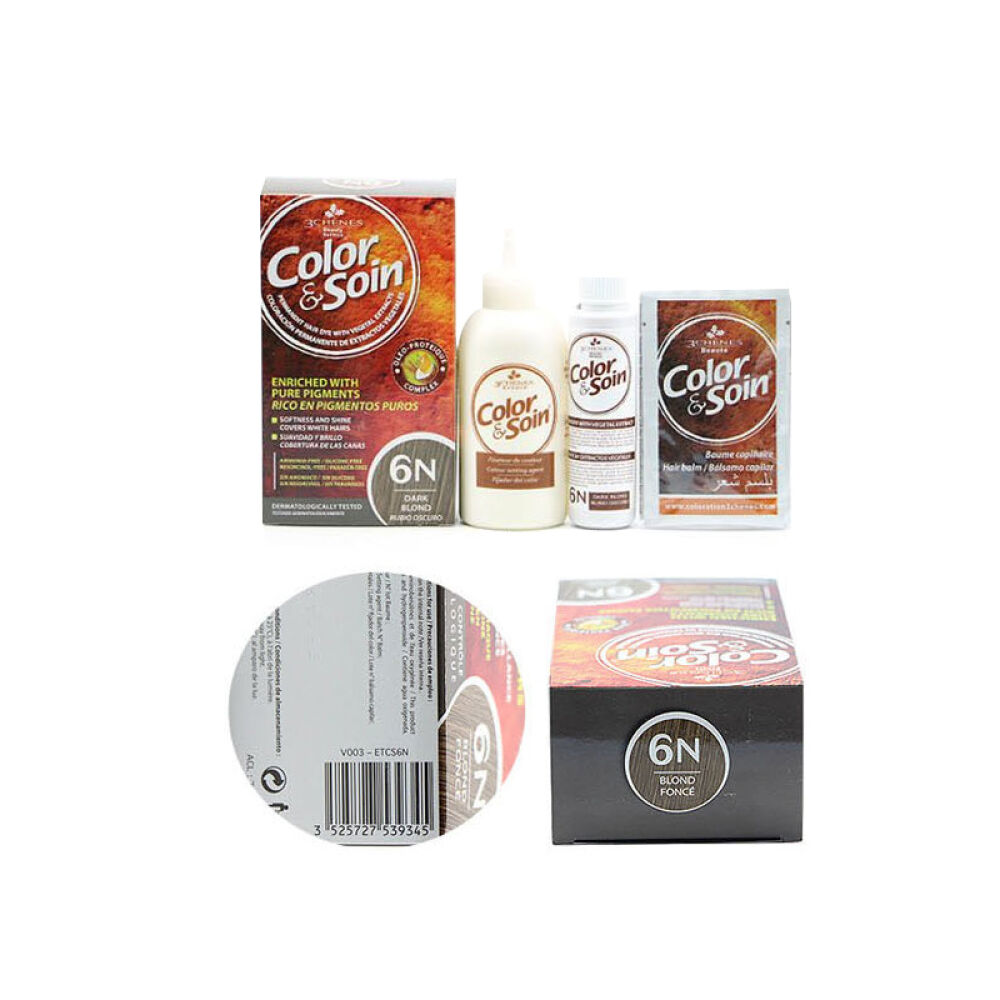 【香港直邮】法国三橡树（3Chenes）天然纯植物染发剂护发素洗发水染发霜染发膏6N淳靓摩卡135ml