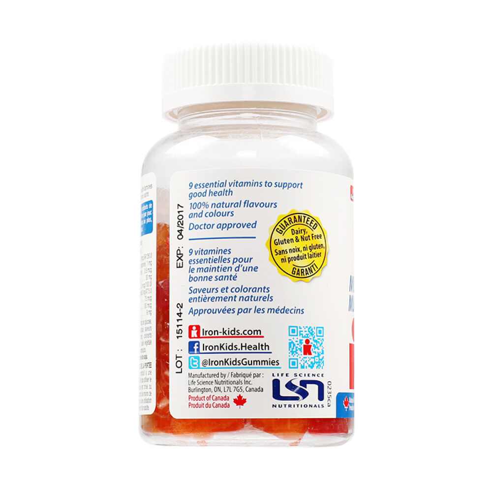 加拿大直邮Ironkids小铁人复合维生素软糖60粒