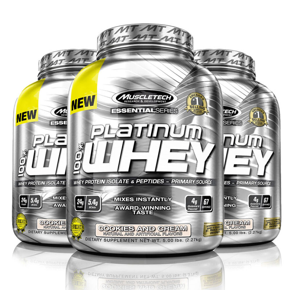 Muscletech/肌肉科技白金乳清蛋白粉5磅增健肌粉