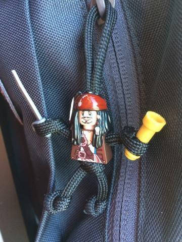 CapitanJackSparrow,legoparacords,keychain,keyfob,zipperpulls