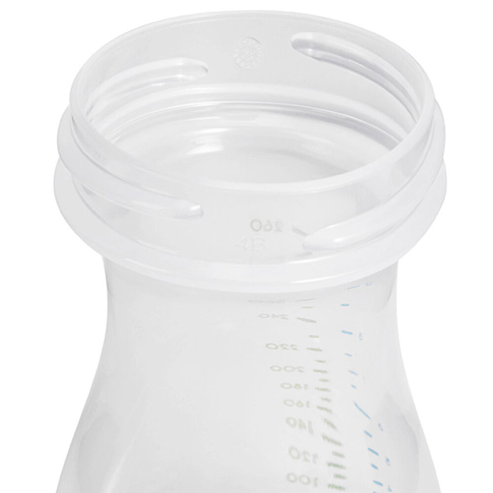 自营Bornfree宽口防胀气PP奶瓶礼盒装266ml*2+147ml*2+3段奶嘴*2+吸奶器转化接头*23个月+