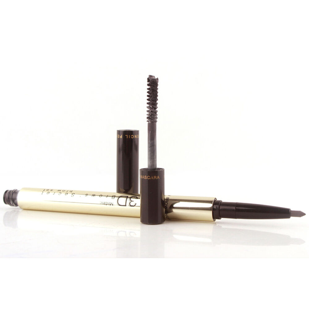 【全球购海外直邮】泰国Mistine3D一字眉笔眉粉染眉膏三合一旋转套装防水防汗1#棕色