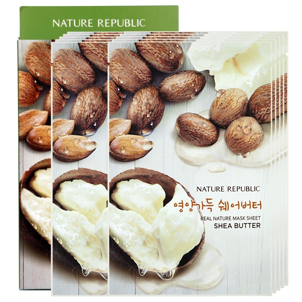 自然乐园（NATUREREPUBLIC）精粹自然清新保湿补水清爽面膜贴10片/袋乳木果