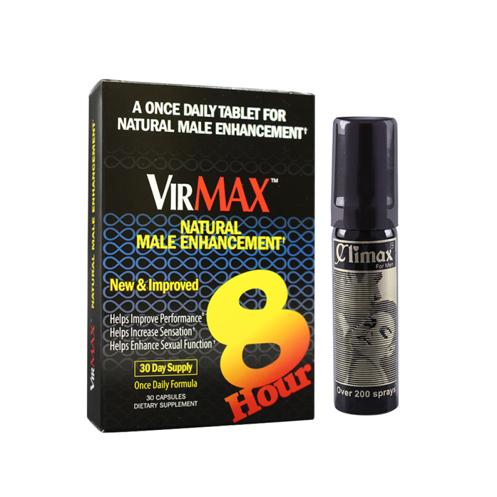 【全球购】VirMax美国补肾壮阳增大增粗男用延时持久（非万艾可伟哥药一粒牡蛎海狗丸）1盒VirMax+climax延时喷剂