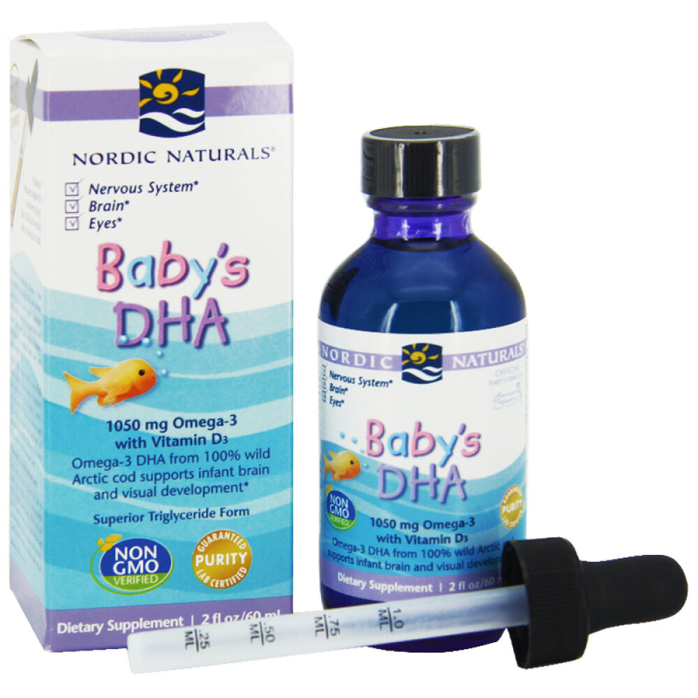 挪威小鱼NordicNaturals婴幼儿鱼肝油DHA鳕鱼鱼油60ml